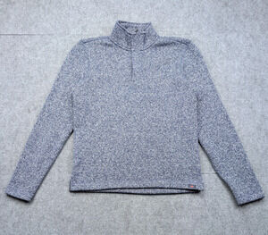 Faherty Bridger Range Pullover Mens Small Fleece 1/4 Zip Sweater Blue Athleisure